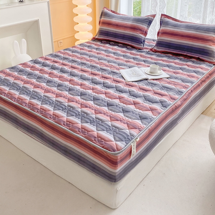 91家纺网 家纺一手货源 找家纺 米柳 2024新款亲肤夹棉印花床笠 维也纳