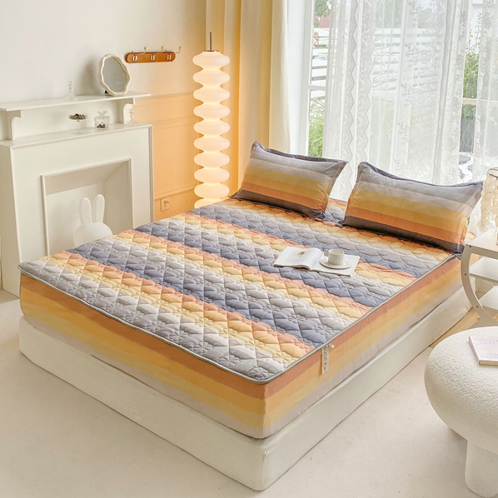 91家纺网 家纺一手货源 找家纺 米柳 2024新款亲肤夹棉印花床笠 温纳斯