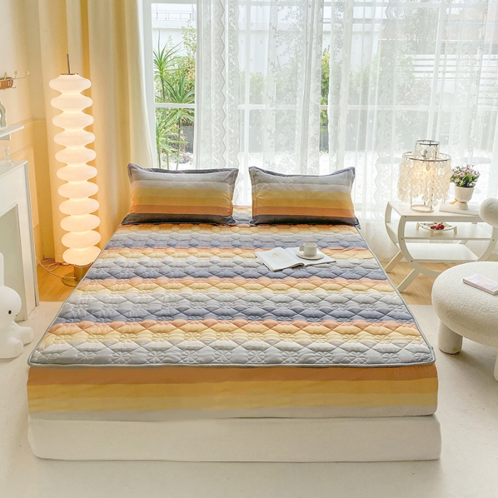 91家纺网 家纺一手货源 找家纺 米柳 2024新款亲肤夹棉印花床笠 温纳斯