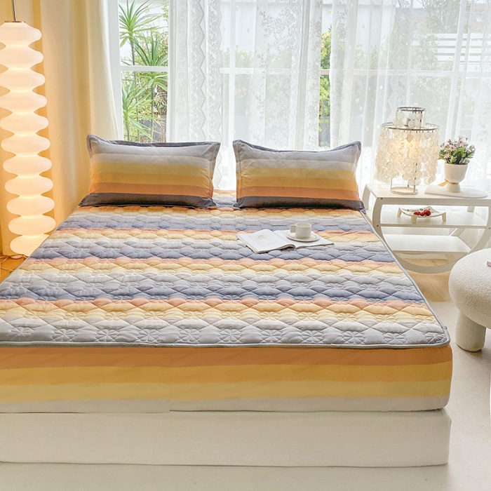 91家纺网 家纺一手货源 找家纺 米柳 2024新款亲肤夹棉印花床笠 温纳斯