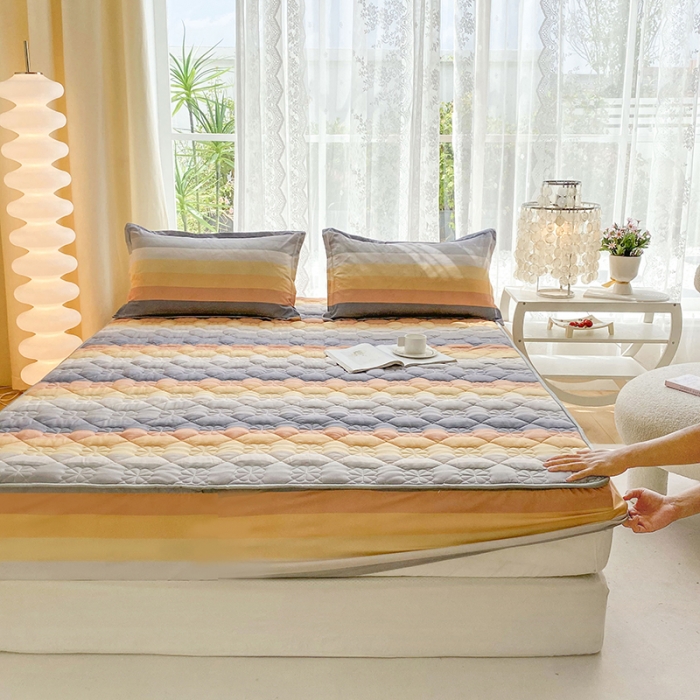 91家纺网 家纺一手货源 找家纺 米柳 2024新款亲肤夹棉印花床笠 温纳斯