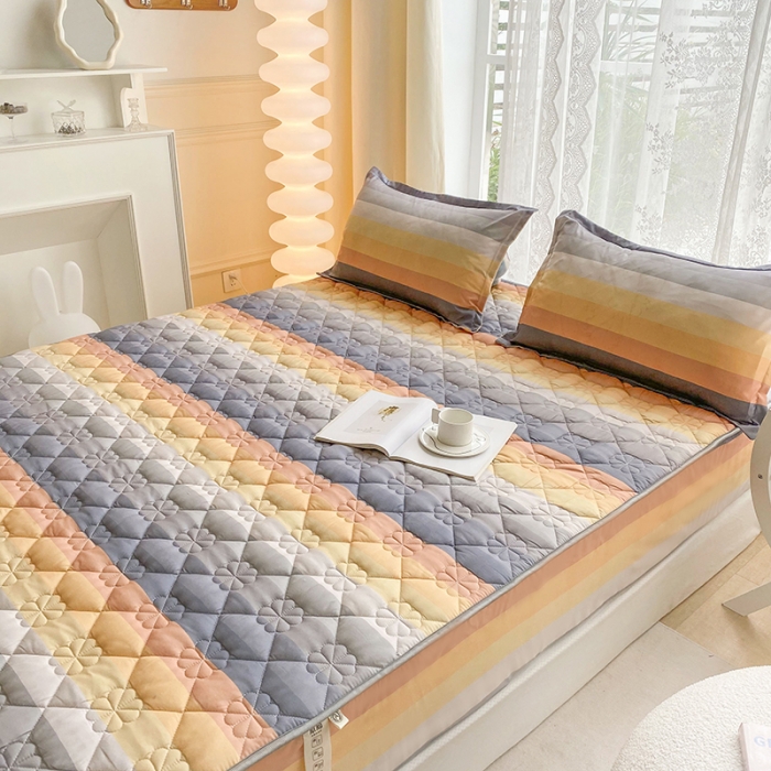 91家纺网 家纺一手货源 找家纺 米柳 2024新款亲肤夹棉印花床笠 温纳斯