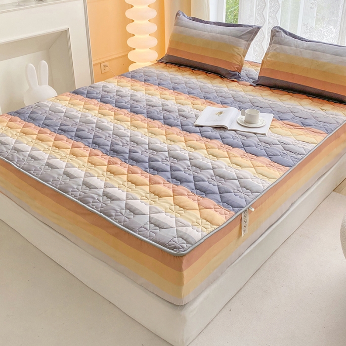 91家纺网 家纺一手货源 找家纺 米柳 2024新款亲肤夹棉印花床笠 温纳斯