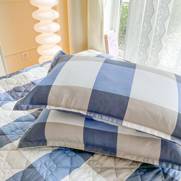 91家纺网 家纺一手货源 找家纺 米柳 2024新款亲肤夹棉印花床笠 湛蓝品格