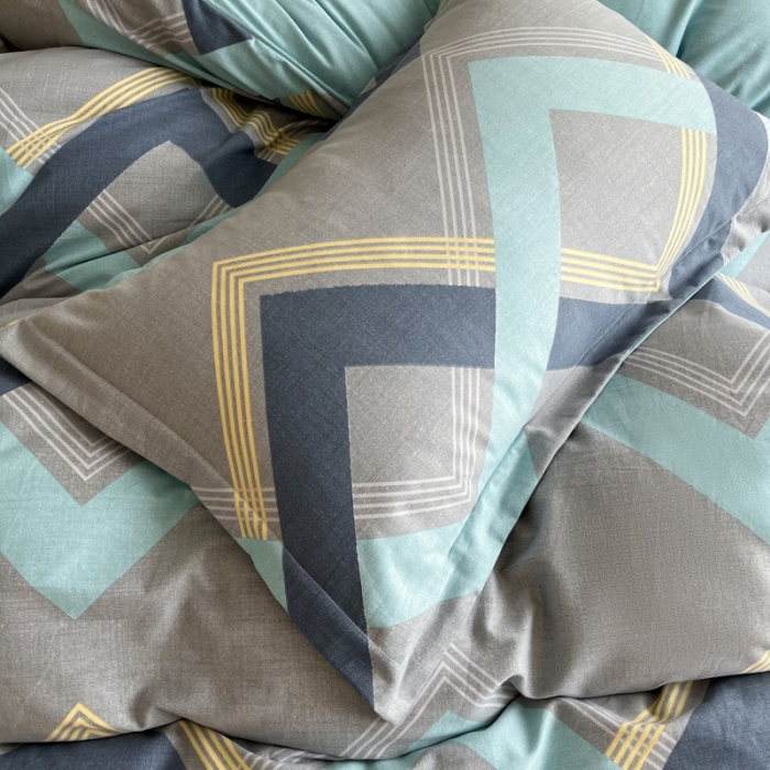 91家纺网 家纺一手货源 找家纺 慕尚 2025新款全棉磨毛印花单品被套 莱德灰