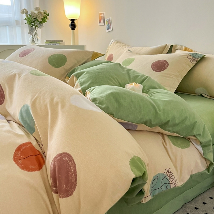 91家纺网 家纺一手货源 找家纺 慕尚 2025新款全棉磨毛印花单品被套 青春派-米