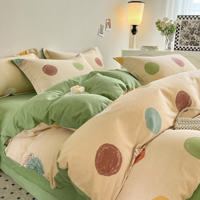 91家纺网 家纺一手货源 找家纺 慕尚 2025新款全棉磨毛印花单品被套 青春派-米