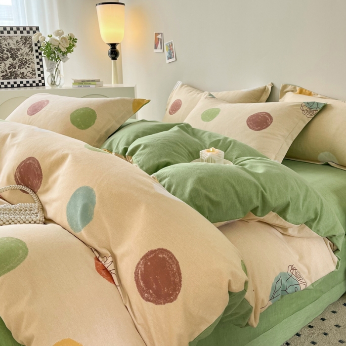 91家纺网 家纺一手货源 找家纺 慕尚 2025新款全棉磨毛印花单品被套 青春派-米