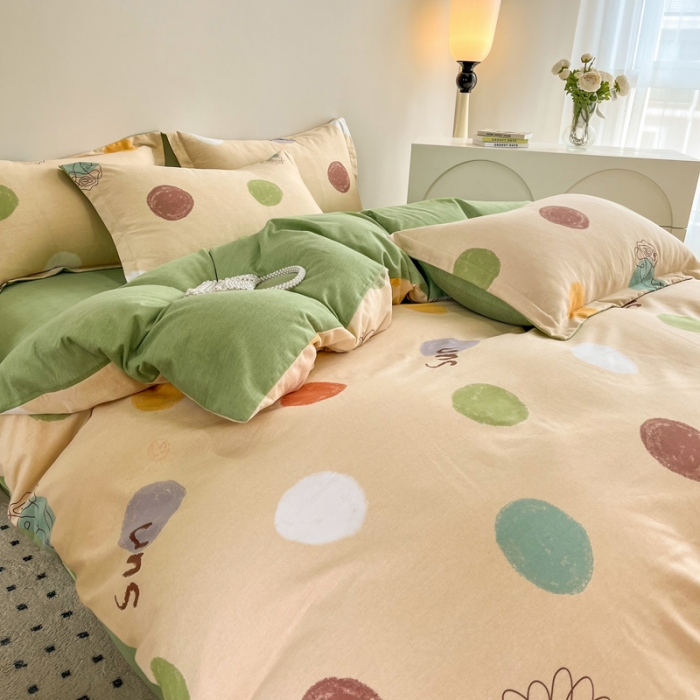 91家纺网 家纺一手货源 找家纺 慕尚 2025新款全棉磨毛印花单品被套 青春派-米