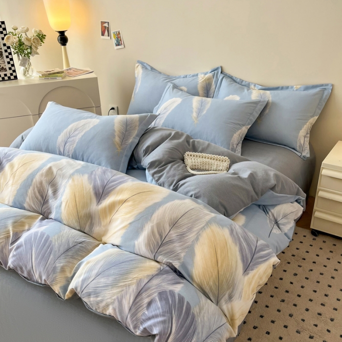 91家纺网 家纺一手货源 找家纺 慕尚 2025新款全棉磨毛印花单品被套 香染