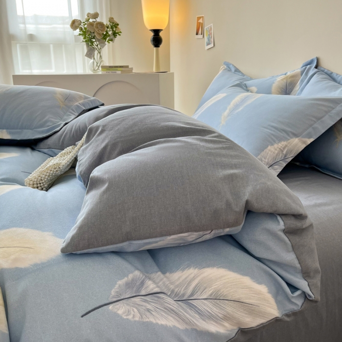 91家纺网 家纺一手货源 找家纺 慕尚 2025新款全棉磨毛印花单品被套 香染