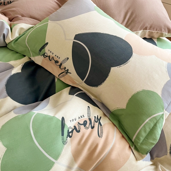 91家纺网 家纺一手货源 找家纺 慕尚 2025新款全棉磨毛印花单品被套 心悦绿