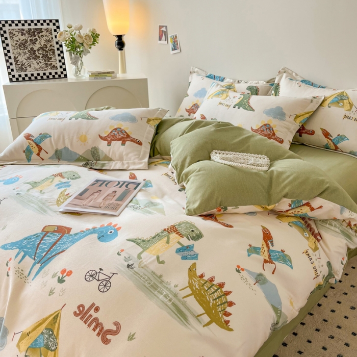 91家纺网 家纺一手货源 找家纺 慕尚 2025新款全棉磨毛印花单品被套 侏罗纪