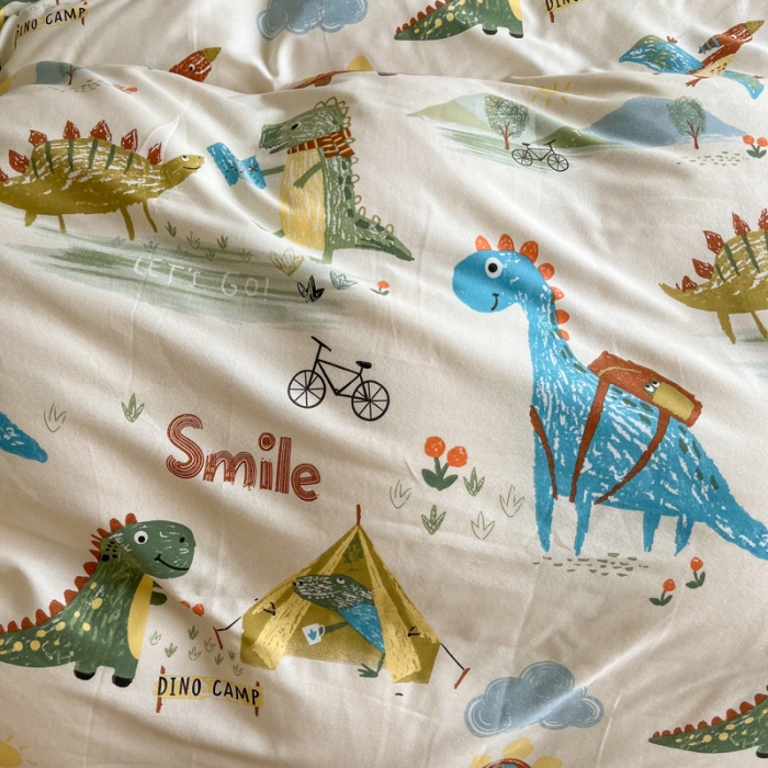 91家纺网 家纺一手货源 找家纺 慕尚 2025新款全棉磨毛印花单品被套 侏罗纪