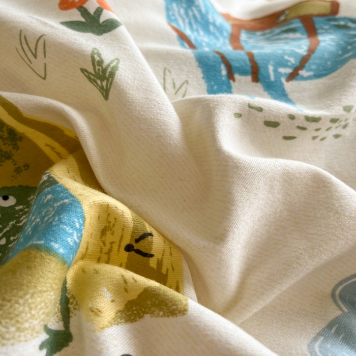 91家纺网 家纺一手货源 找家纺 慕尚 2025新款全棉磨毛印花单品被套 侏罗纪