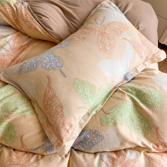 91家纺网 家纺一手货源 找家纺 慕尚 2025新款全棉磨毛印花系列四件套 彩蝶纷