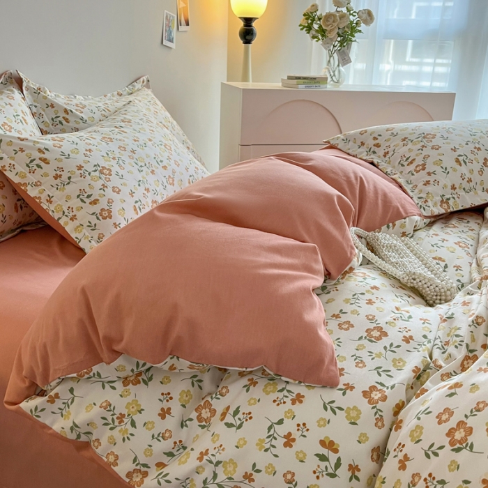 91家纺网 家纺一手货源 找家纺 慕尚 2025新款全棉磨毛印花系列四件套 情诗