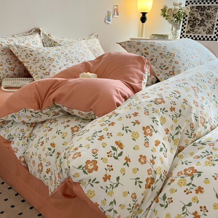 91家纺网 家纺一手货源 找家纺 慕尚 2025新款全棉磨毛印花系列四件套 情诗