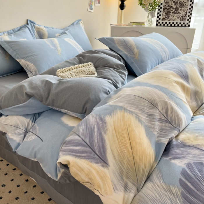 91家纺网 家纺一手货源 找家纺 慕尚 2025新款全棉磨毛印花系列四件套 香染