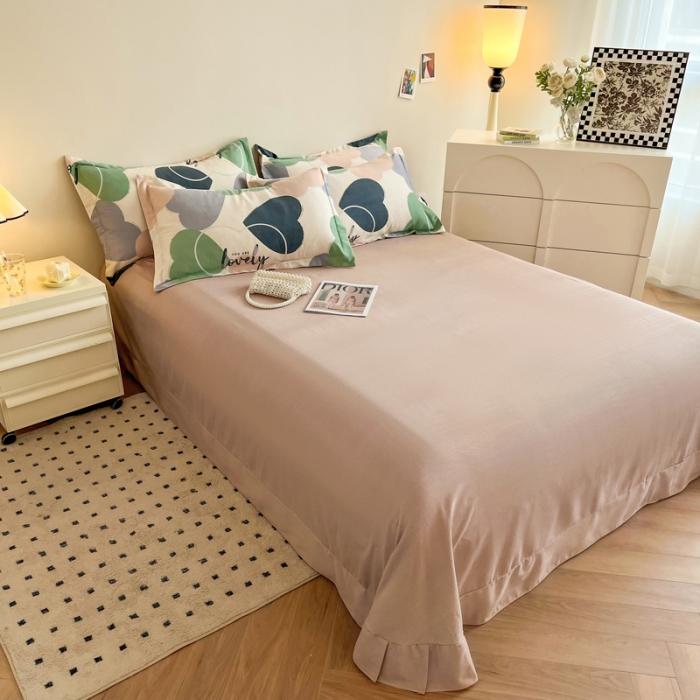 91家纺网 家纺一手货源 找家纺 慕尚 2025新款全棉磨毛印花系列四件套 心悦绿