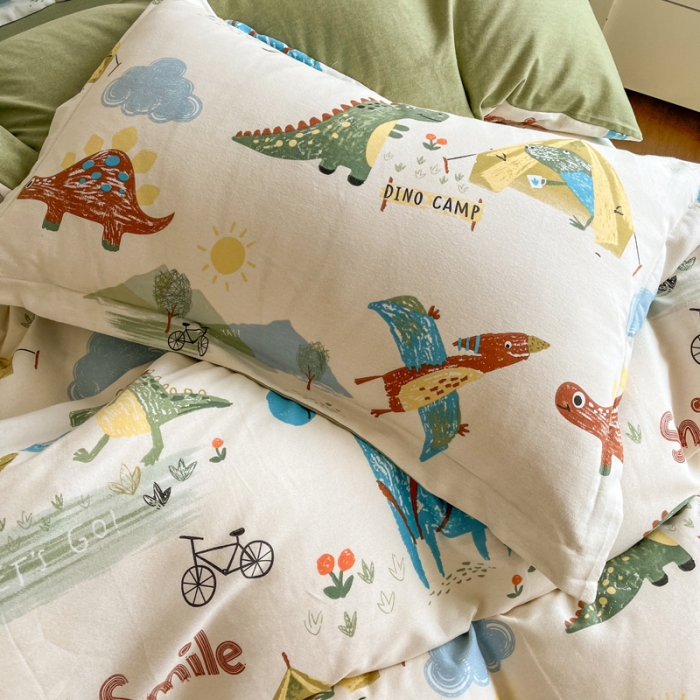 91家纺网 家纺一手货源 找家纺 慕尚 2025新款全棉磨毛印花系列四件套 侏罗纪