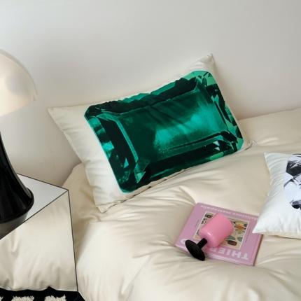 91家纺网 家纺一手货源 找家纺 （总）赫帛 2023新款50s缎纹数码印花长绒棉四件套珠宝系列-枕套