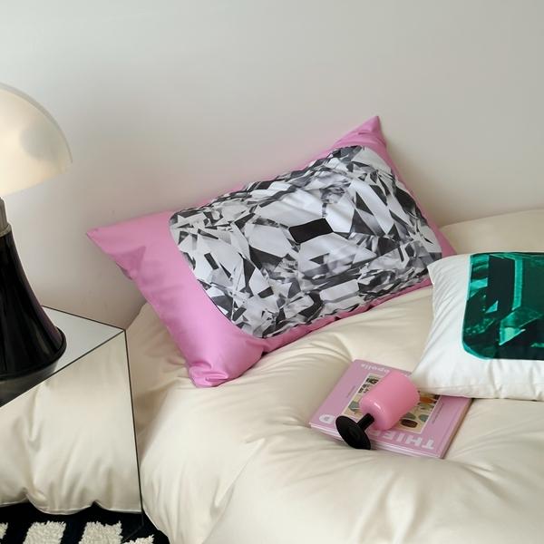 91家纺网 家纺一手货源 找家纺 （总）赫帛 2023新款50s缎纹数码印花长绒棉四件套珠宝系列-枕套