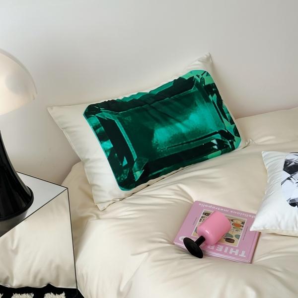 91家纺网 家纺一手货源 找家纺 （总）赫帛 2023新款50s缎纹数码印花长绒棉四件套珠宝系列-枕套