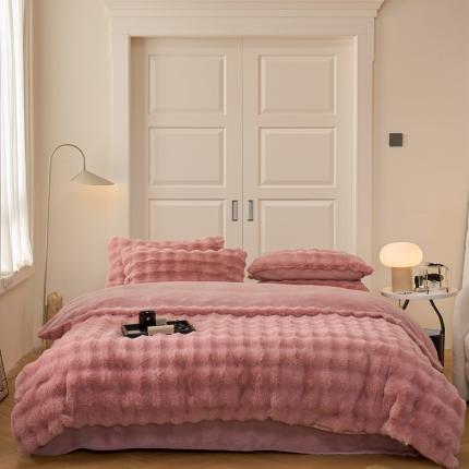 91家纺网 家纺一手货源 找家纺 （总）首尔 2023新款兔绒舒芙蕾大泡泡系列四件套