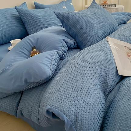 91家纺网 家纺一手货源 找家纺 （总）仟网汇 2023爆款华夫格-森语系列四件套