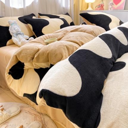 91家纺网 家纺一手货源 找家纺 （总）麦瑞家纺-2024新款高克重牛奶绒印花四件套直播电商爆款