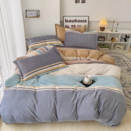 91家纺网 家纺一手货源 找家纺 （总）乐童2024新款吊边款牛奶绒四件套