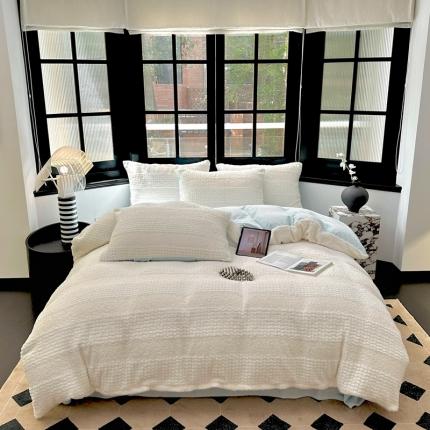 91家纺网 家纺一手货源 找家纺 （总）N先生 2024秋冬新款9斤重泰迪绒兔毛绒四件套-潞言系列