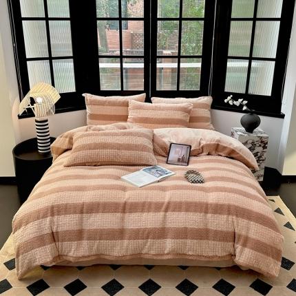 91家纺网 家纺一手货源 找家纺 （总）N先生 2024秋冬新款9斤重泰迪绒兔毛绒四件套-潞言系列