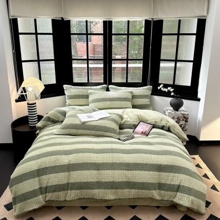 91家纺网 家纺一手货源 找家纺 （总）N先生 2024秋冬新款9斤重泰迪绒兔毛绒四件套-潞言系列