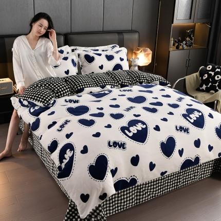 91家纺网 家纺一手货源 找家纺 牵梦萦家纺 2025新款牛奶绒印花四件套系列 誓言