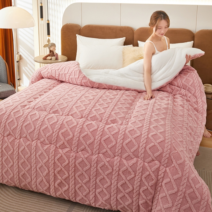 91家纺网 家纺一手货源 找家纺 （总）牛魔王家居 2023新款加厚塔芙绒冬被牛奶绒羊羔绒被子北极绒被芯