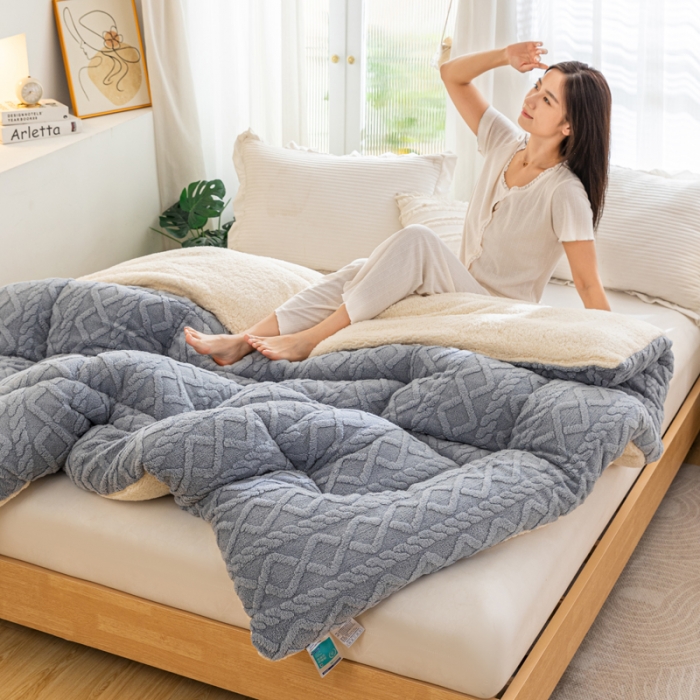 91家纺网 家纺一手货源 找家纺 （总）钰博 2023新款塔芙绒冬被直播爆款绒被子被芯