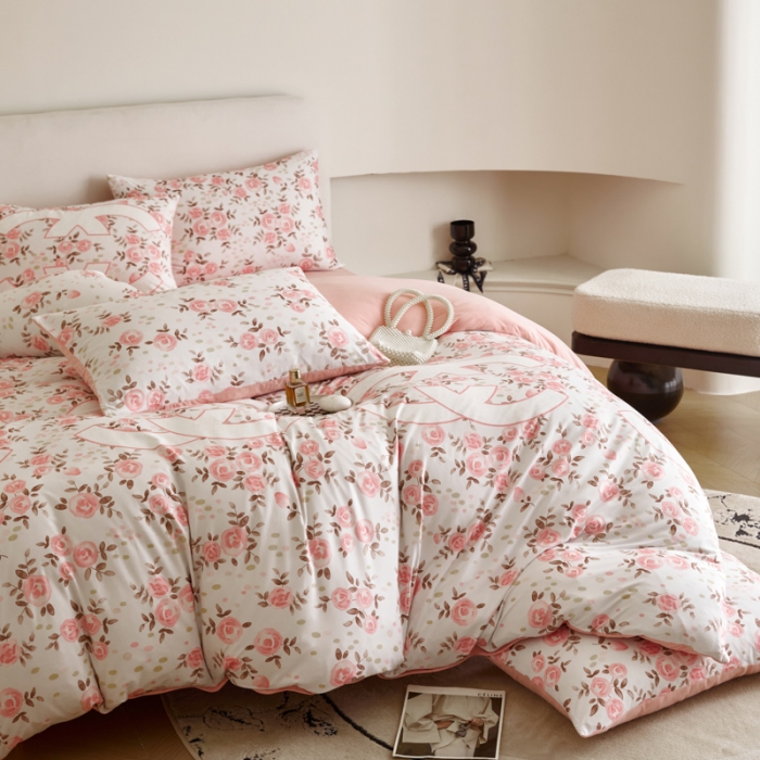 91家纺网 家纺一手货源 找家纺 凡客 2023新款针织棉磨毛绒感四件套 瑞莎