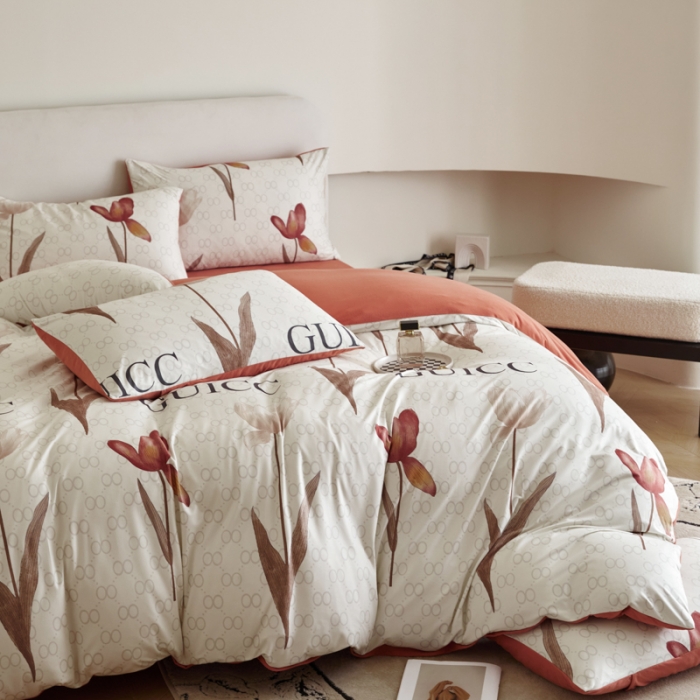 91家纺网 家纺一手货源 找家纺 凡客 2023新款针织棉磨毛绒感四件套 雅茗