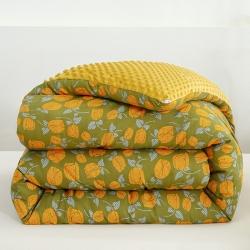 91家纺网 家纺一手货源 找家纺 （总）爱宝被业 2025新款棉麻双层纱豆豆绒被芯,秋日,小熊嘟嘟,叶涧,花颜,叶语情深-蓝,叶语情深-绿