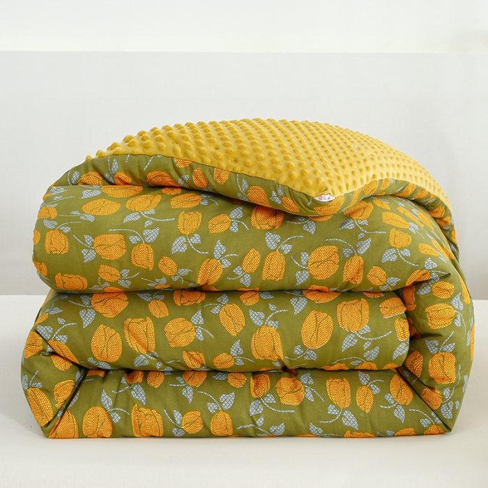 91家纺网 家纺一手货源 找家纺 （总）爱宝被业 2025新款棉麻双层纱豆豆绒被芯