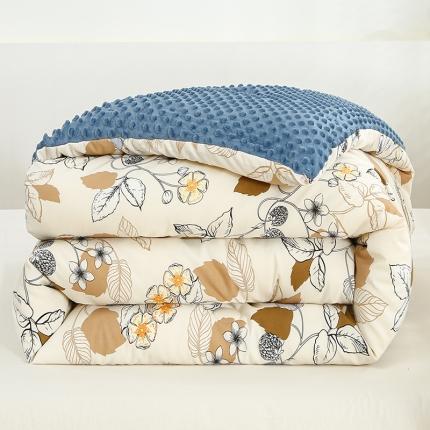 爱宝被业 2025新款棉麻双层纱豆豆绒被芯 叶涧