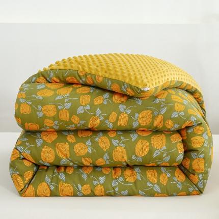 爱宝被业 2025新款棉麻双层纱豆豆绒被芯 秋日