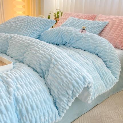 91家纺网 家纺一手货源 找家纺 （总）源舍家纺 2023新款250克糖果色兔兔绒牛奶绒四件套