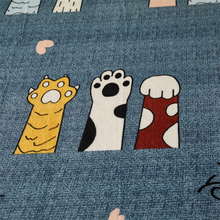 91家纺网 家纺一手货源 找家纺 牛奶绒加厚床笠法兰绒床罩套珊瑚绒床垫保护套防滑固定全包床单可爱爪子