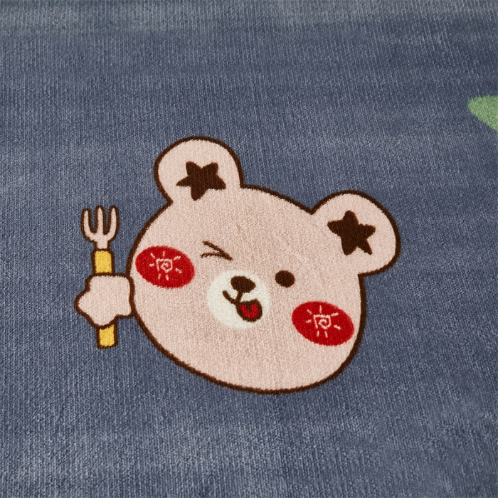 91家纺网 家纺一手货源 找家纺 牛奶绒加厚床笠法兰绒床罩套珊瑚绒床垫保护套防滑固定全包床单呆萌熊