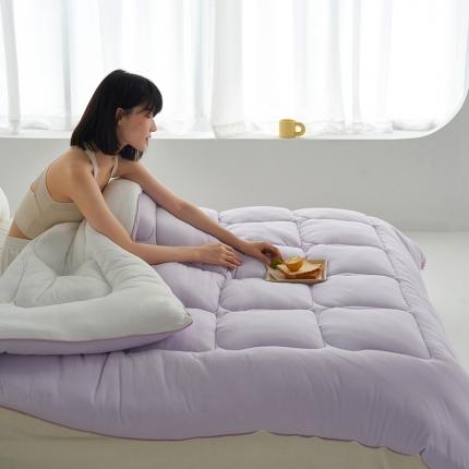 91家纺网 家纺一手货源 找家纺 风向标 2023新款A类纯色奶舒绒玉米吐司被面包被 芋泥吐司