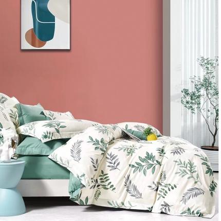 91家纺网 家纺一手货源 找家纺 沐白家居 2023全棉13376全棉印花四件套生机米