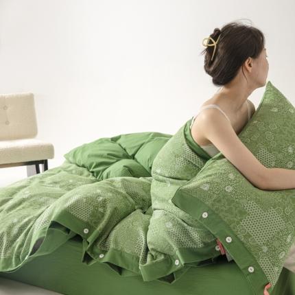 91家纺网 家纺一手货源 找家纺 总安莱生活 2023简约花妍缤纷拼边四件套图1